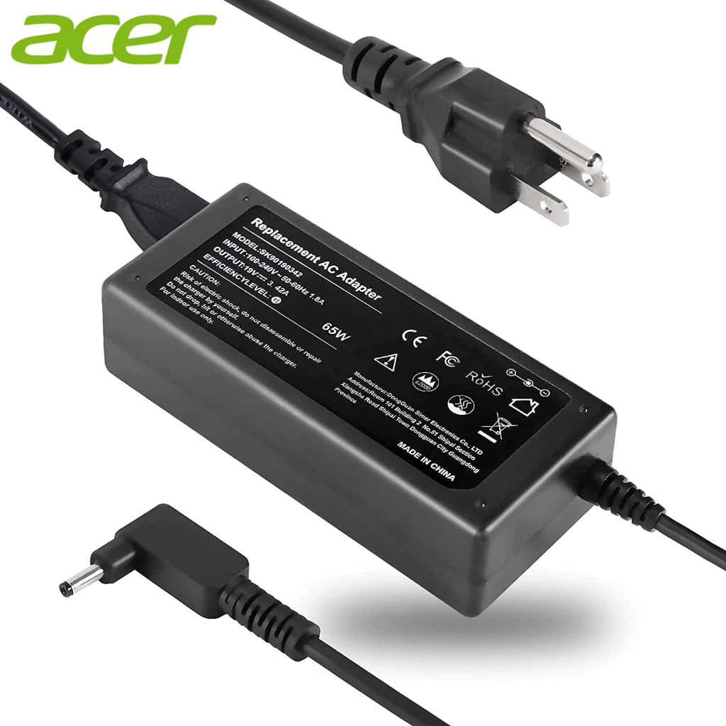 อะแดปเตอร์โน๊ตบุ๊คAcer 19V3.42A(65W)*หัวขนาด3.0x1.1mm.*[พร้อมสายไฟAC Power]Swift3 SF314-41 SF314-42 SF314-52 V13 V3-371