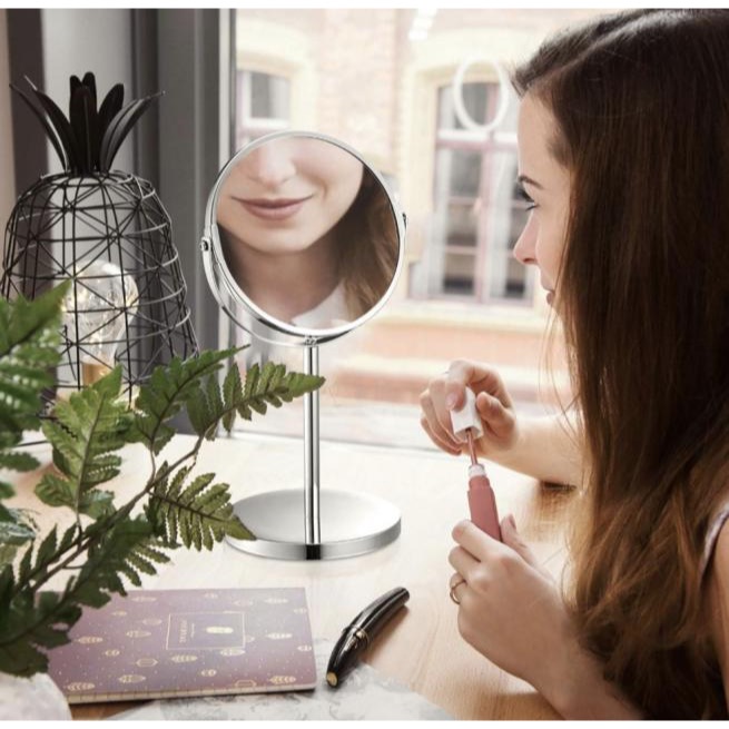 Round table mirror กระจกกลมตั้งโต๊ะ
