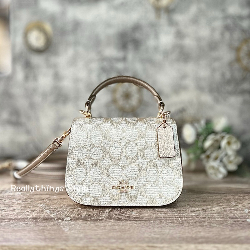 [ลดเพิ่ม:โค้ดคุ้ม+โค้ดร้านค้า]{แท้ % พร้อมส่ง+ส่งฟรี} กระเป๋าC0ACH Lysa Top Handle