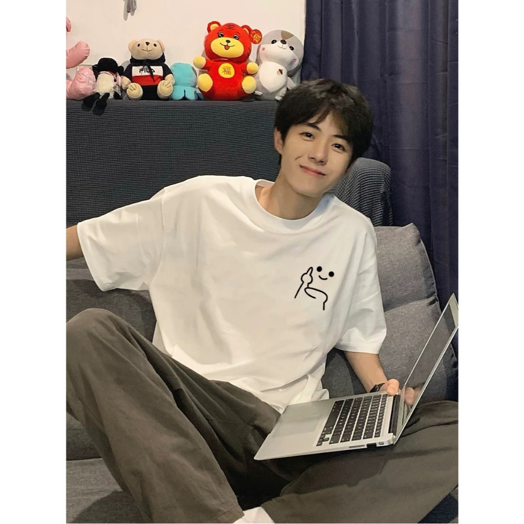 Basi  เสื้อขาว เสื้อยืด oversize เสื้อตลก เสื้อน่ารัก ผ้าคอตตอน 100% เนื้อผ้าเกรดพรีเมียม คอกลม ใส่สบาย ราคา ถูกที่สุด ดีลบีเคเค แกลเลอรีภาพที่ 3