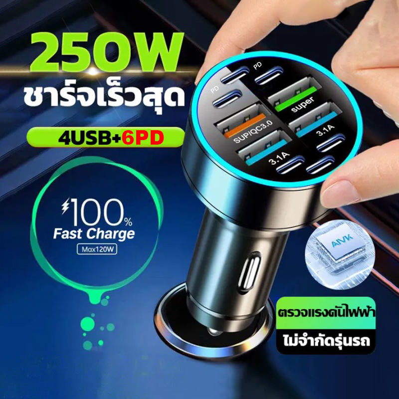 ที่ชาร์จในรถ 66W อะแดปเตอร์ชาร์จเร็ว 4.0 3.0 QC USB สําหรับ Xiaomi QC4.0 QC3.0 iPhone X Xs iPhone 14/16 Huawei ชาร์จเร็ว