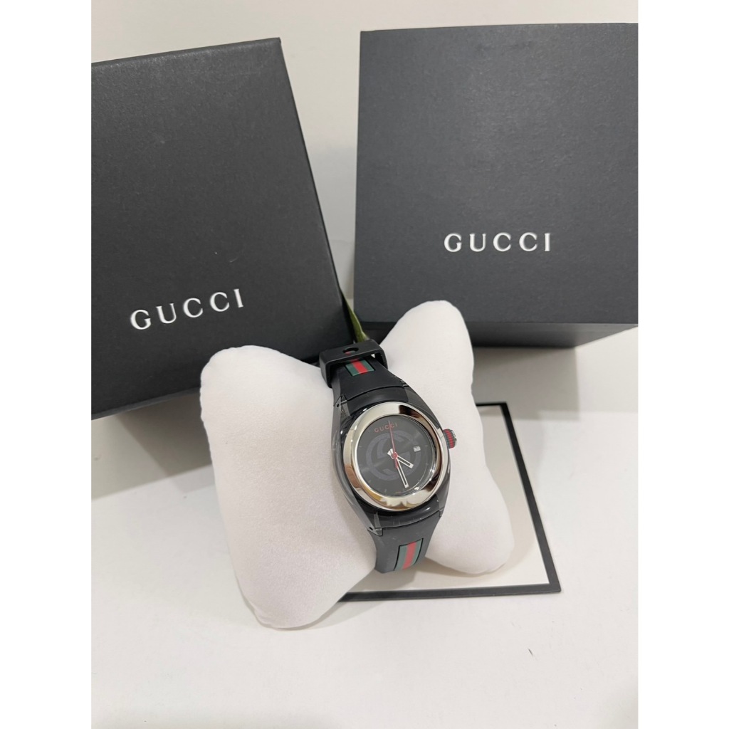 พร้อมส่ง 🔥Sale 14299🔥 ถูกตาแตก ของใหม่ มือ 1 นาฬิกา Gucci Sync Stainless Steel Rubber Strap Watch 36