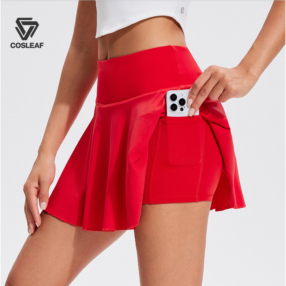 Cosleaf Skirt กระโปรงสปอร์ตเอวสูง Lyarc Fabric ผ้ายืด แห้งไว มีซับใน มีกระเป๋าใส่ของด้านหลัง ใส่ได้ทั้งแฟชั่นและกีฬา