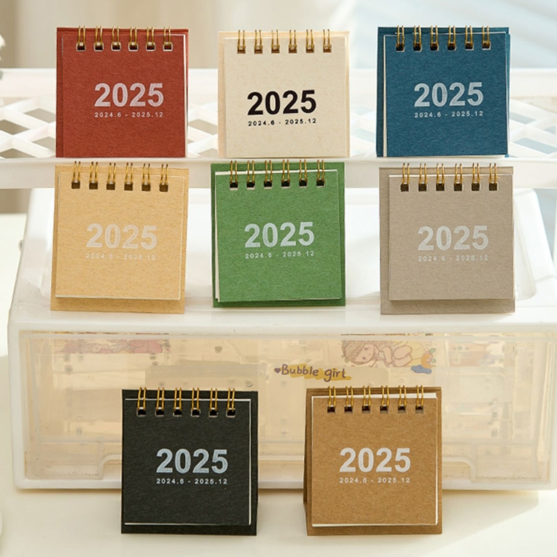 ปฏิทินตั้งโต๊ะ ขนาดเล็ก แบบพกพา สร้างสรรค์ สําหรับนักเรียน 2025