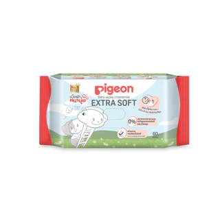 [ยกลัง 24แพค] Pigeon พีเจ้น เบบี้ไวพส์ คาโมมายล์ ผ้าหนานุ่ม 60ชิ้น