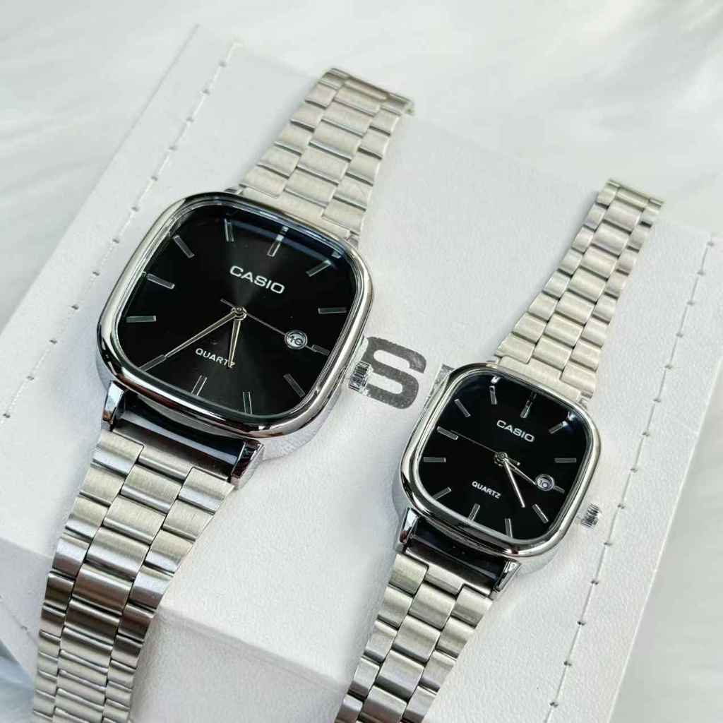 พร้อมส่ง Ca sio นาฬิกาข้อมือชาย+หญิง รุ่น  A138 สายสเตนเลส สายเงิน - รูปที่ 6