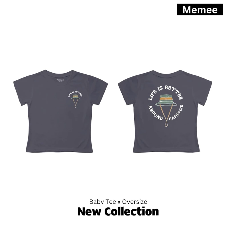 Memee ~ เสื้อครอปผ้าคอตตอน  ทรงBaby Tee (หมวก แคมป์ปิ้ง)เสื้อผู้หญิง thumbnail 7