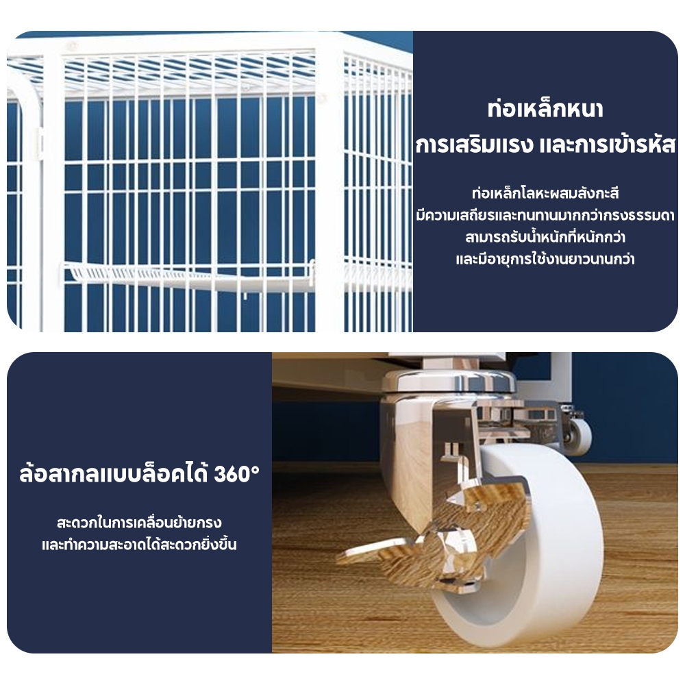 Pawbic🐾กรงแมว กรงสัตว์เลี้ยง DIY กรงแมว3ชั้น กรงสุนัข กรงผสมพันธุ์ หลายชั้น แข็งแรง ทนทาน ประกอบง่าย มีล้อและพาเลท รูปที่ 6