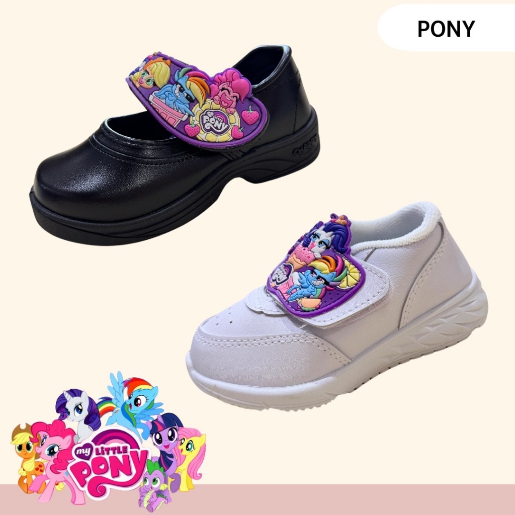 รองเท้านักเรียน/ผ้าใบเด็กหญิงChappy รุ่น My Little Pony 💡มีไฟ💡รุ่นตีนตุ๊กแกแบบแปะ งานแท้