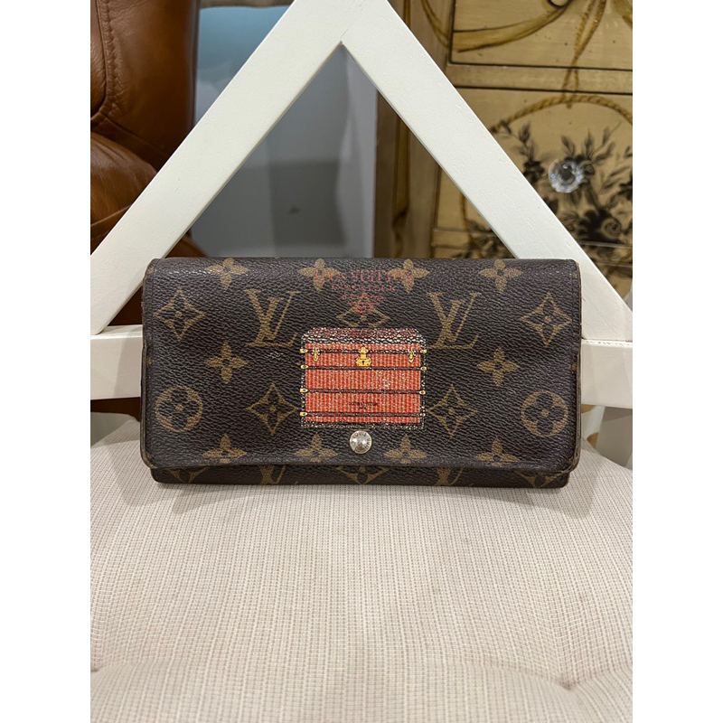 (ใช้โค้ตแฟชั่น 30% ได้) used กระเป๋าสตางค์ Louis Vuitton รุ่น Sarah limited มือสองญี่ปุ่น แท้