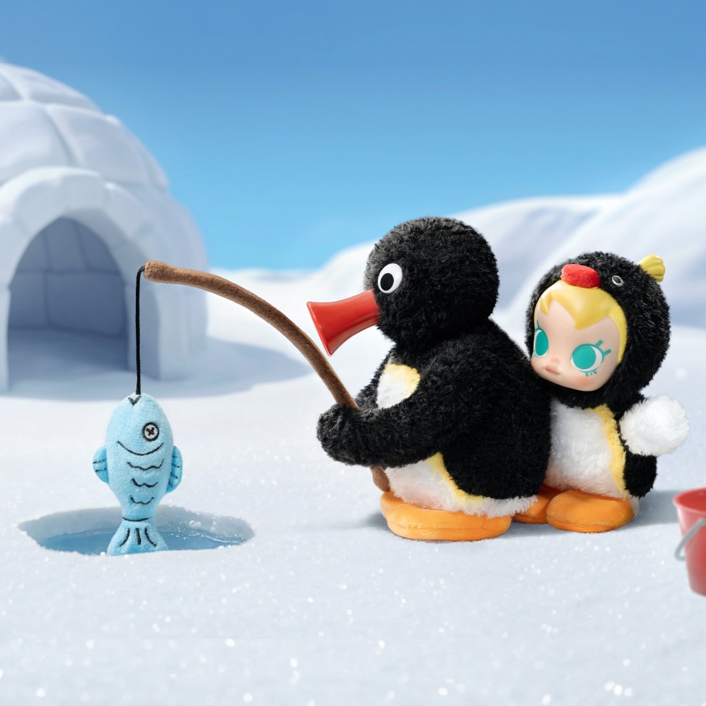 [ยกกล่อง] Baby Molly × Pingu Happy Fishing Plush พวงกุญแจ พร้อมส่ง