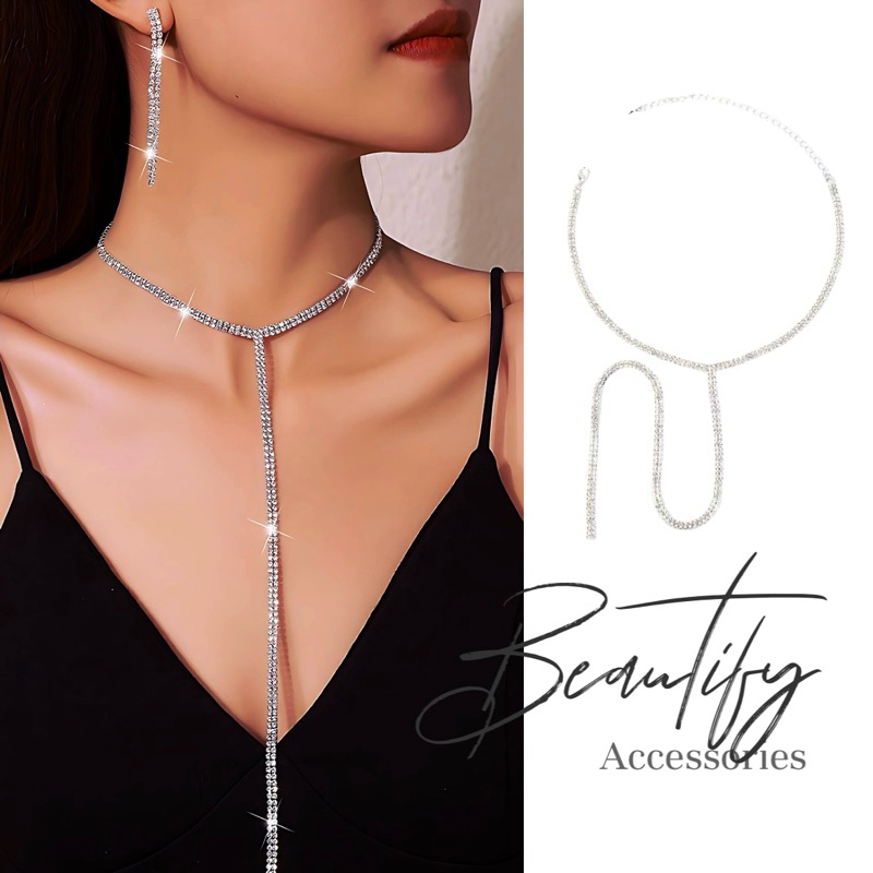 💎✨พร้อมส่ง!! สร้อยคอยาวเซ็กซี่ใส่กับเสื้อคอวีชุดเปิดอกเพิ่มดีเทลเก๋ๆน่าสนใจเพิ่มความเซ็กซี่