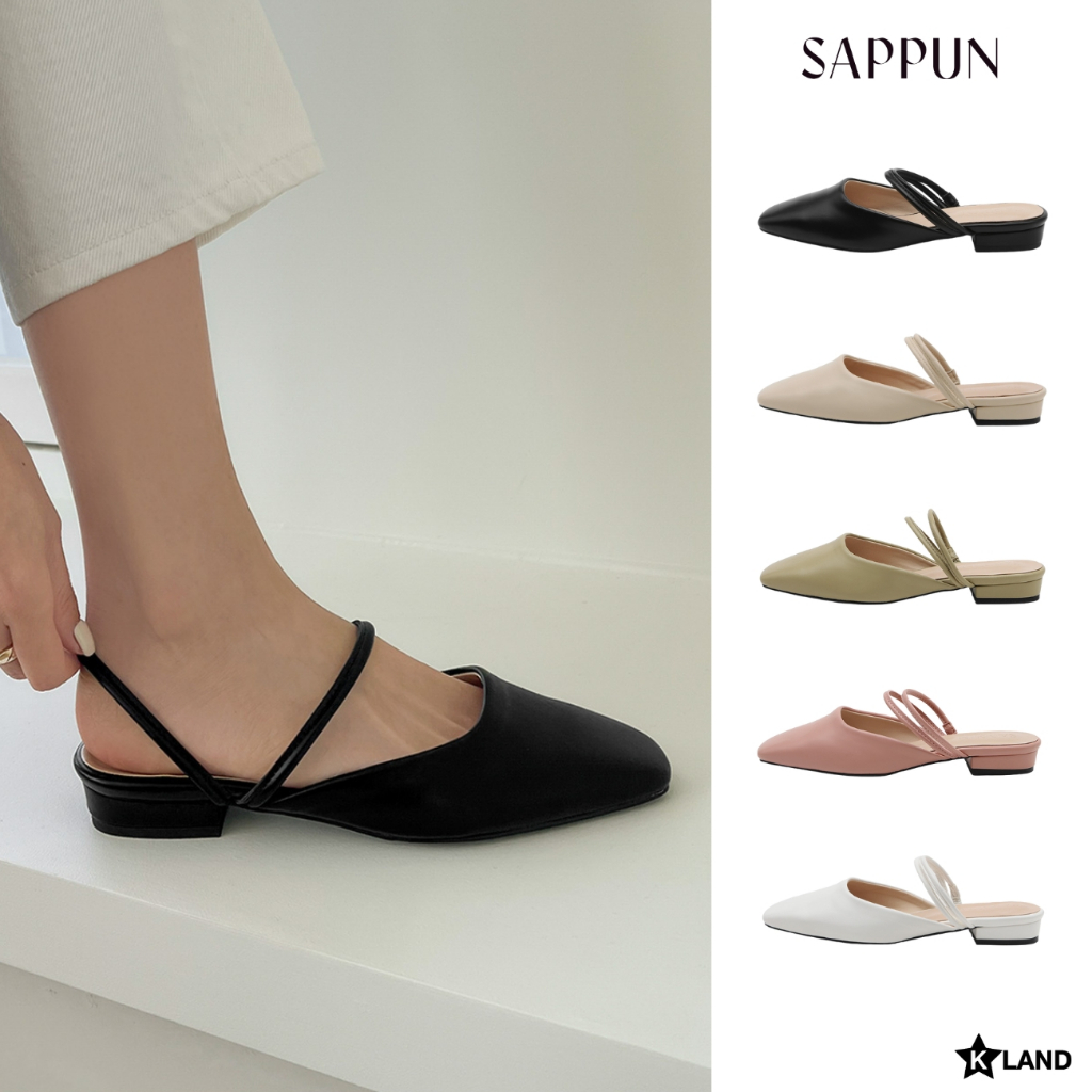 รองเท้า SAPPUN รุ่น Hamelly Strap Mule Slipper (ความสูง 2 cm) รองเท้าSlipper รองเท้าผู้หญิง