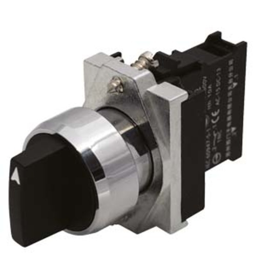 3SB6160-2AL10-1NA0 Complete unit combination 22 mm metal shiny round selector switch 3 switch positi