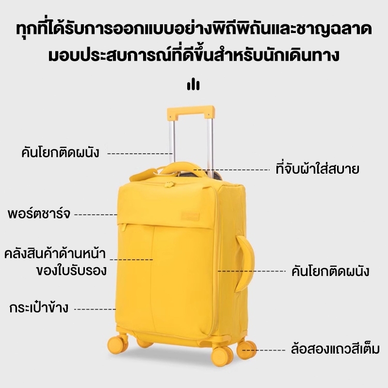 BAGOO น้ําหนักเบาพิเศษ กระเป๋าเดินทาง 20 นิ้ว ขนาดเล็ก  กันน้ำ  ผ้าออกซ์ฟอร์ด กระเป๋าเดินทางรถเข็น ทนทานต่อสิ่งสกปรก