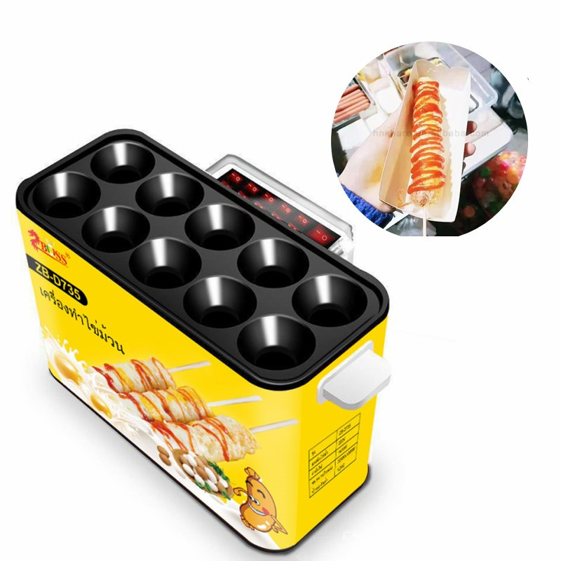 เครื่องทำไข่ม้วน10ช่อง เครื่องทำไข่ม้วนไส้กรอกง่ายๆ Egg sausage machine