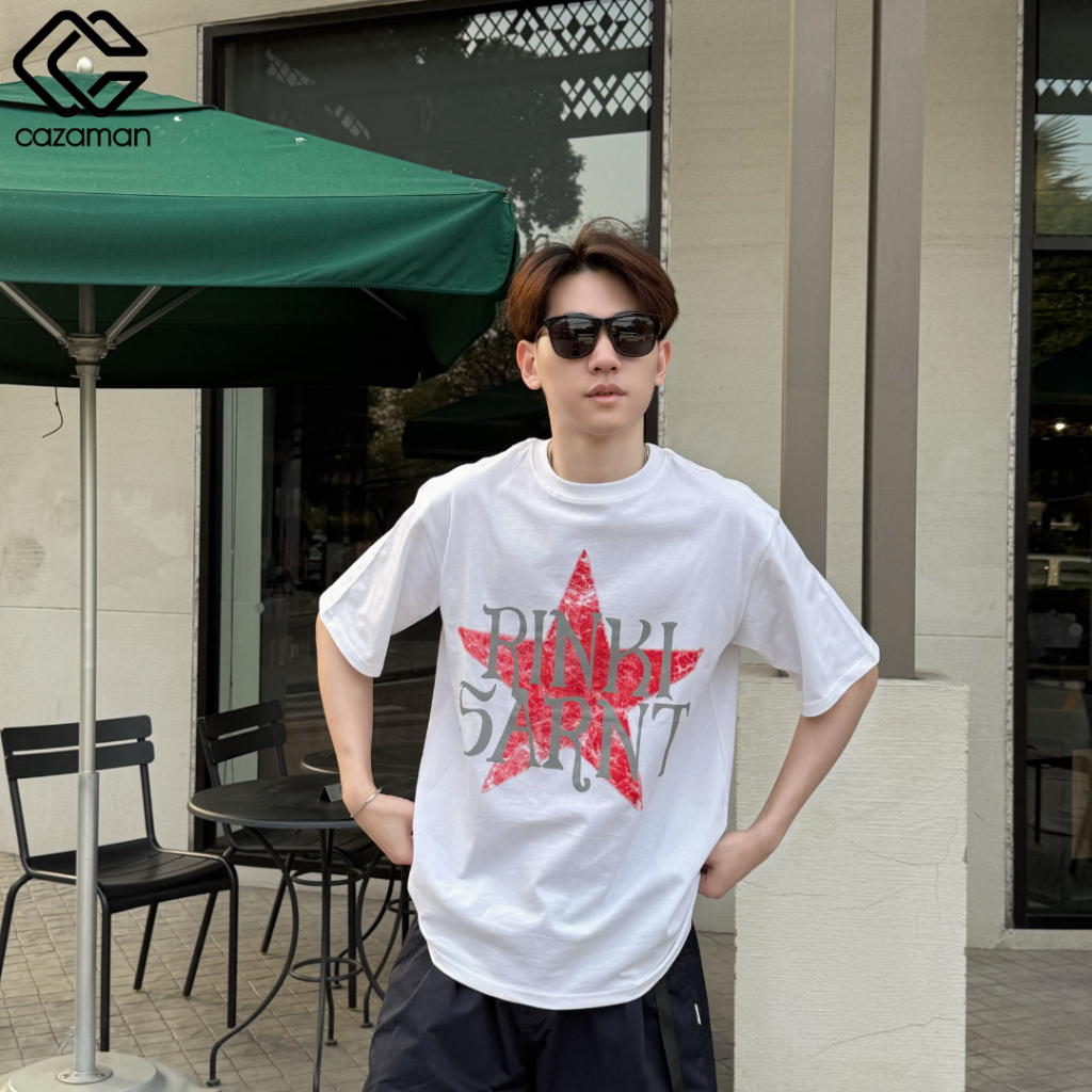 CAZAMAN เสื้อยืดคอกลม เสื้อยืดงานสกรีน คุณภาพดี ทรงสวย 201