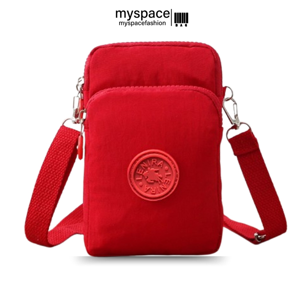 myspacefashion(MY1735) กระเป๋าสะพายข้างทรงโฟน ใส่มือถือ เป็นผ้าไนล่อน