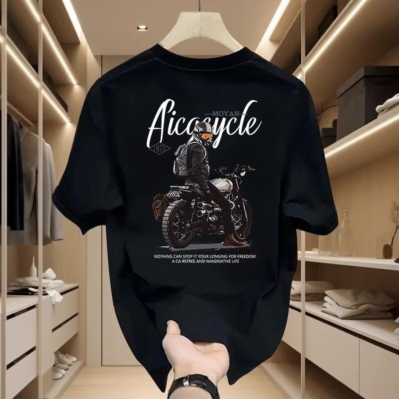แขนสั้น Oversize ลายสกรีนเท่ๆวินเทจ ผ้าคอตตอนร้อย เย็นๆนิ่มๆสบายมาก ขาว/ดำ unisex