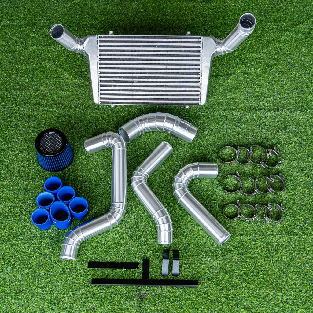 RMracing ชุดอินเตอร์คูลเลอร์ อลูมีเนียม อินเตอร์พร้อมอุปกรณ์และขายึดอินเตอร์เหล็กบนล่าง