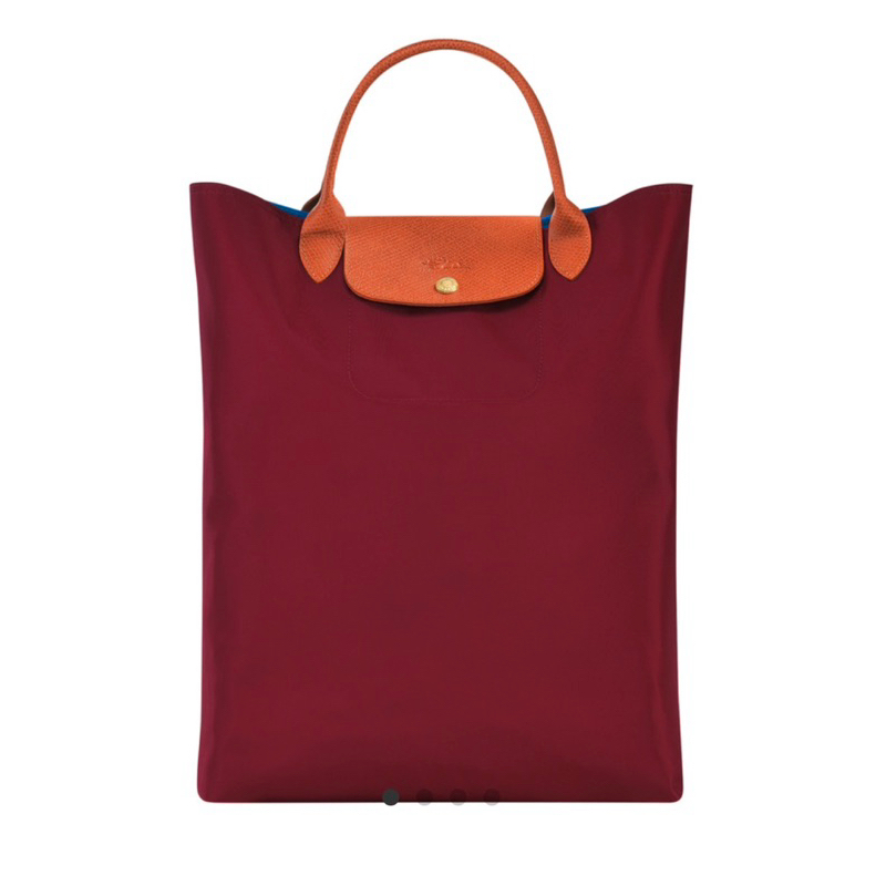 New longchamp Replay Cabas สีแดงเลือดหมู/น้ำเงิน