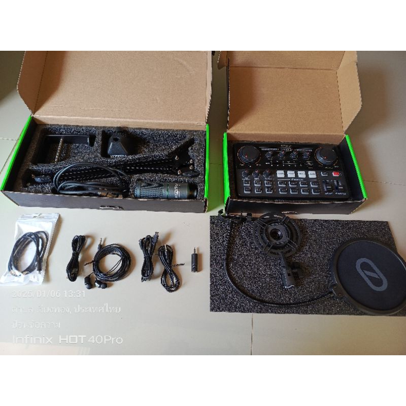 Sound Card Kf04 +ZX320 mic สินค้ามือสองพร้อมอุปกรณ์