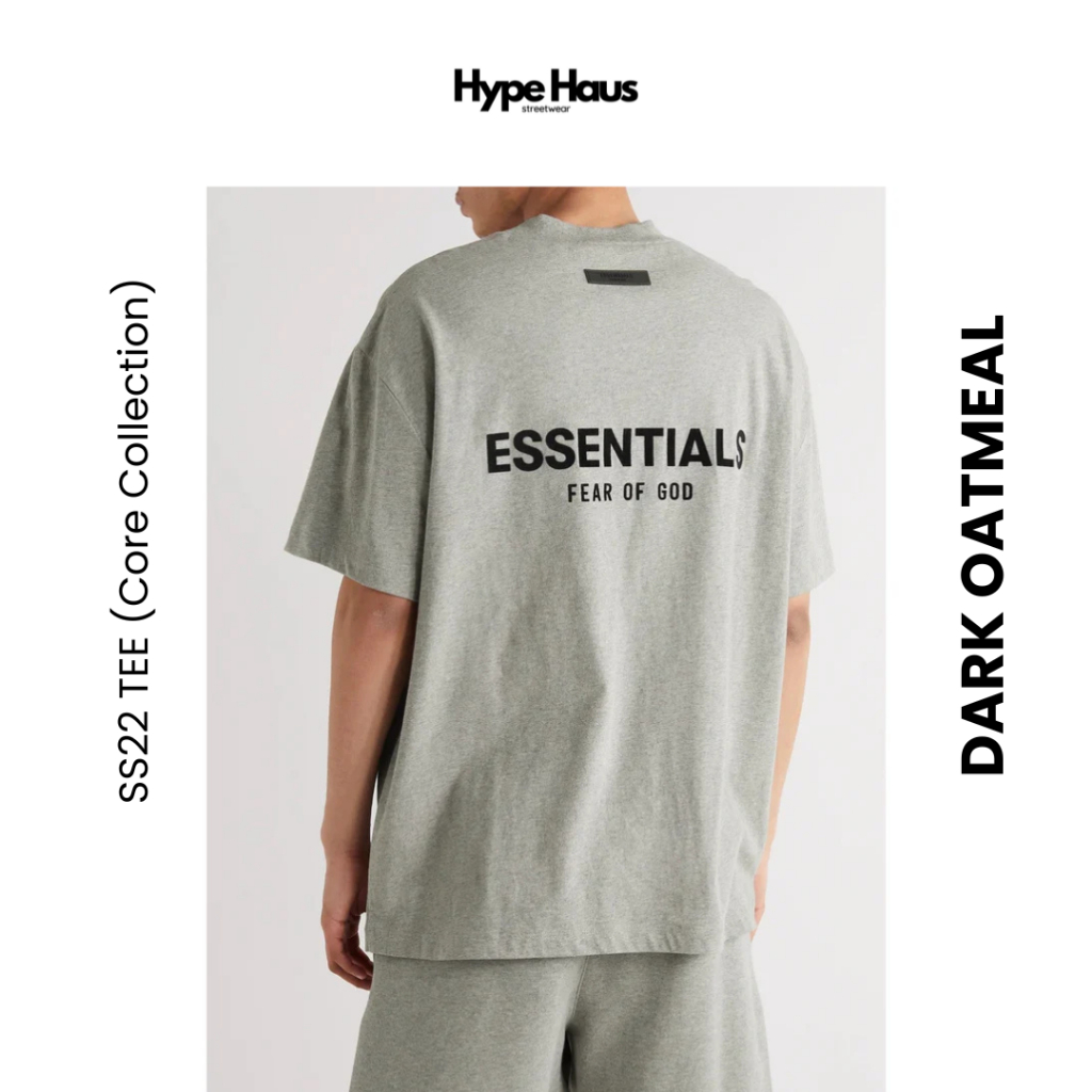 [พร้อมส่ง] Essentials SS22 Tee - Dark Oatmeal (โลโก้กำมะหยี่)