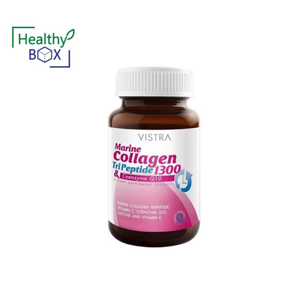 VISTRA Marine Collagen 1,300mg.Plus Q10 14เม็ด. วิสทร้า มารีน คอลลาเจน