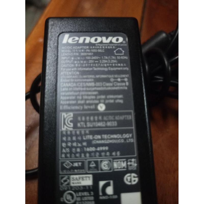 adapter notebook lenovo 20v 3.25A มือสองของแท้ สภาพดี