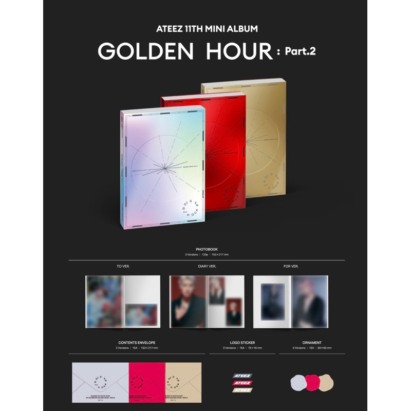(พร้อมส่ง🇹🇭)บั้มATEEZ 11th Mini Album [GOLDEN HOUR : Part.2] Photobook ver. #ATEEZ #อัลบั้มเอทีซ