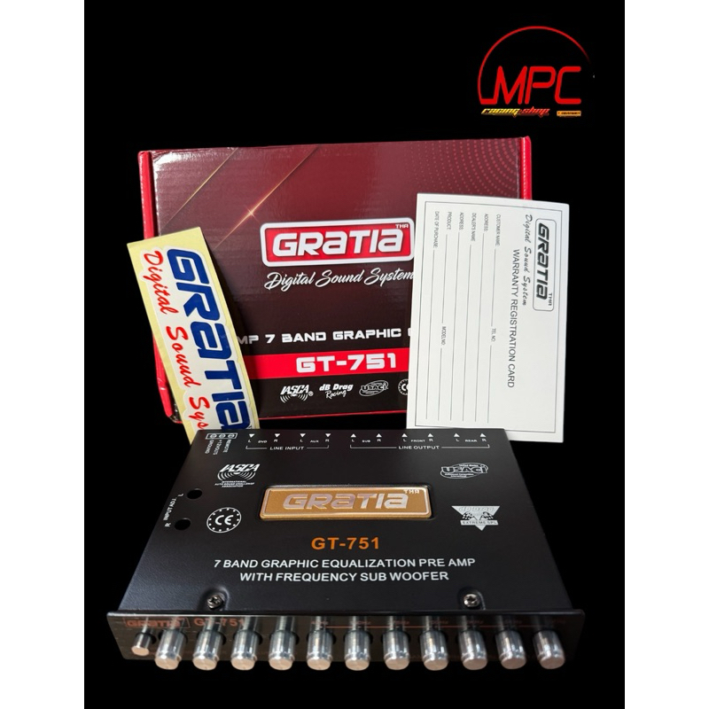 GRATIA ปรีแอมป์ 7แบนด์ ปรีโมแท้โรงงาน รุ่น GT-751 ปรีโมรุ่นท็อป โมแท้เปลี่ยนอะไหล่ เกรดDDD
