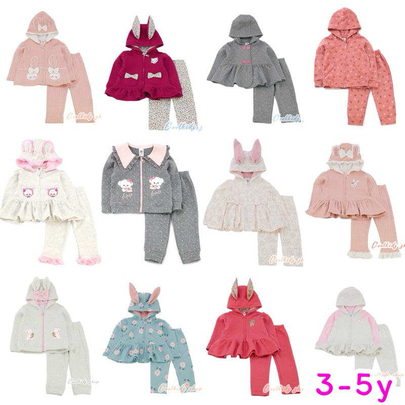 #02🌈แบบใหม่🍉ชุดเซ็ตกันหนาว ชุดเด็กผู้หญิงแบรนด์แท้ ราคาถูก🌿Size:3-5y