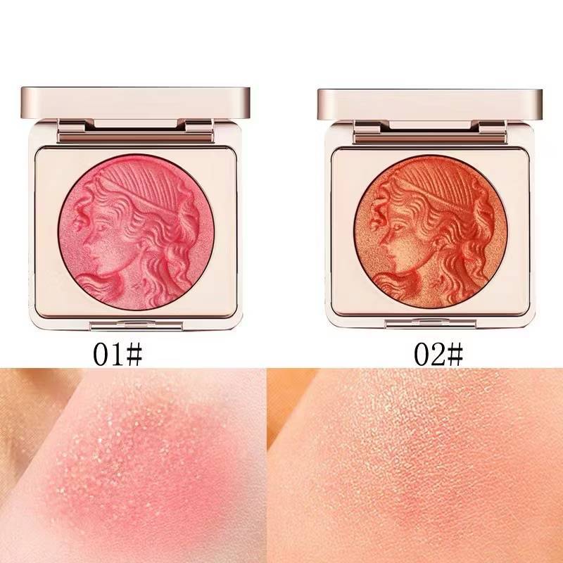 C.272บลัชออนเจ้าหญิง ไฮไลท์ CDE HIGHLIGHT เนื้อฉ่ำวาว เม็ดสีแน่น ติดทน กันน้ำ ชิมเมอร์ มีกระจกในตลับ