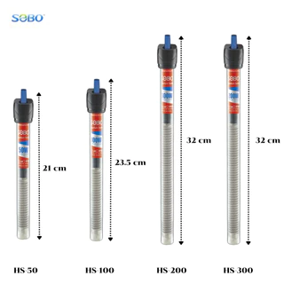 SOBO Heater HS ฮีตเตอร์สำหรับตู้ปลาแบบแท่งแก้ว (ทำอุณหภูมิได้ 20 ํC ~ 32 ํC )