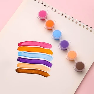 ในไทย-พร้อมส่ง แบบ 10 ชุด สีอะครีลิคระบายสี diy พร้อมพู่กันต่อชุด / สีน้ำสำหรับวาดภาพระบายสีหรือปูนปั้นระบายสีเด็กต่างๆ