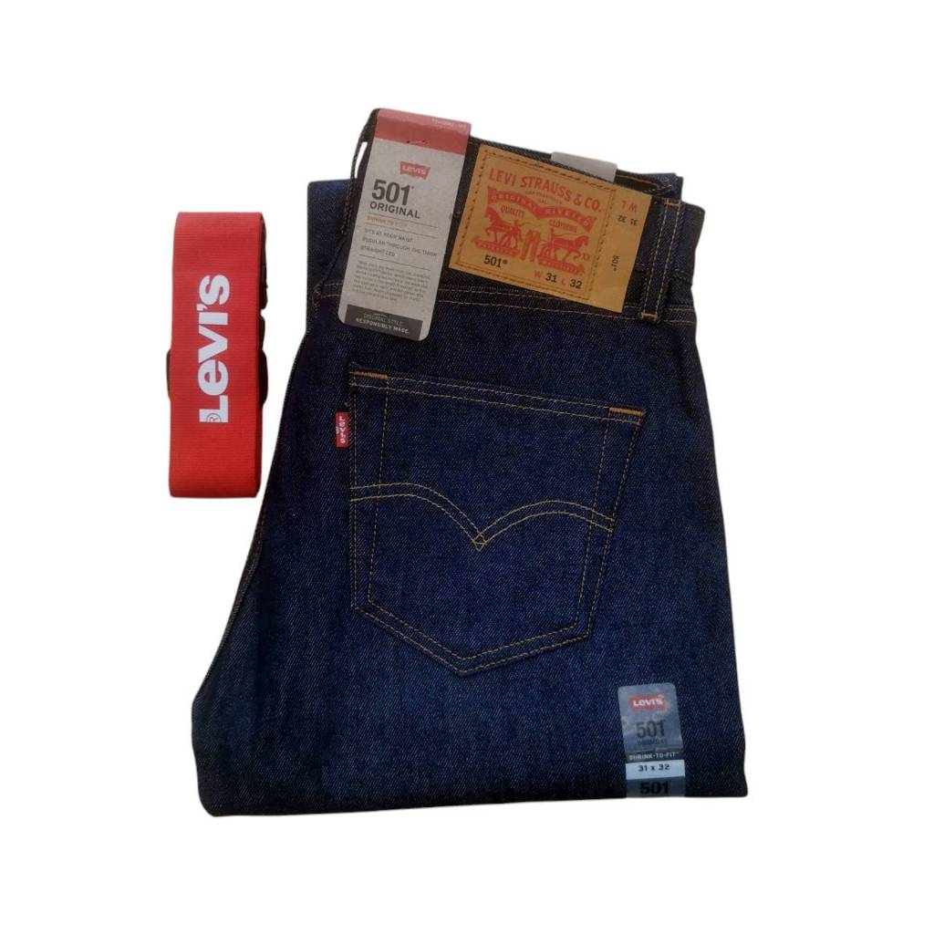 กางเกงยีนส์ Levi’s 501 รหัสผ้า 0000 ผ้าดิบ (ใส่แล้วขึ้นเฟดริ้ว) S้hrink to Fit Made in Egypt, Mexico