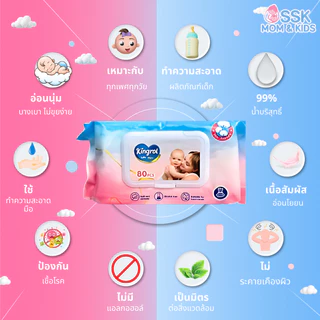 Kingrol ทิชชู่เปียกทำความสะอาดเด็ก ห่อใหญ่ 80แผ่น กระดาษทิชชู่เปียก ผ้าเช็ดทำความสะอาดเด็ก