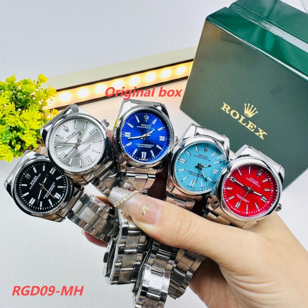 rolex นาฬิกา quartz ผู้หญิงนาฬิกาแฟชั่นสายเหล็กจัดส่งเร็ว