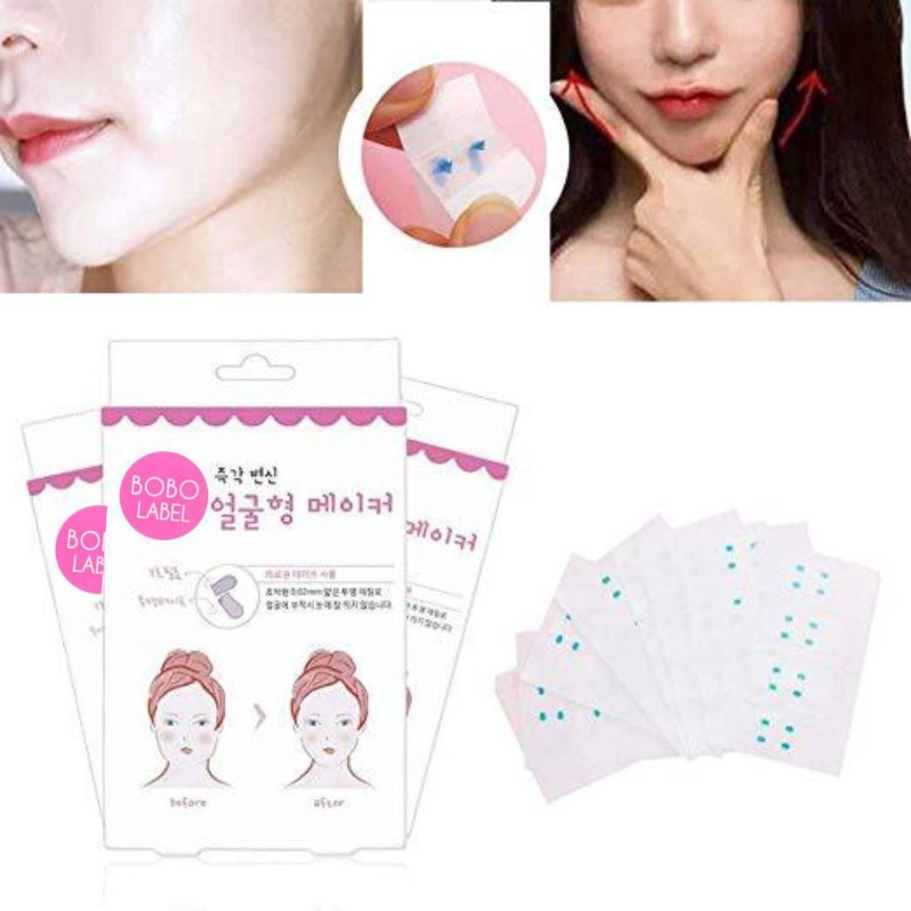 สติ๊กเกอร์หน้าเรียว เทปดึงหน้า ลดเหนียง สติ๊กเกอร์หน้าเรียว ลดริ้วรอย  แบบเกาหลี