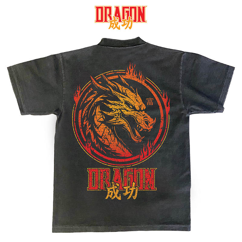 เสื้อยืดโอเวอร์ไซส์ลายมังกรผู้ยิ่งใหญ่เวอร์ชั่น1 ผ้าโคตรเทพใส่สบายไม่ร้อนไม่ยับไม่ย้วยทรงสวย