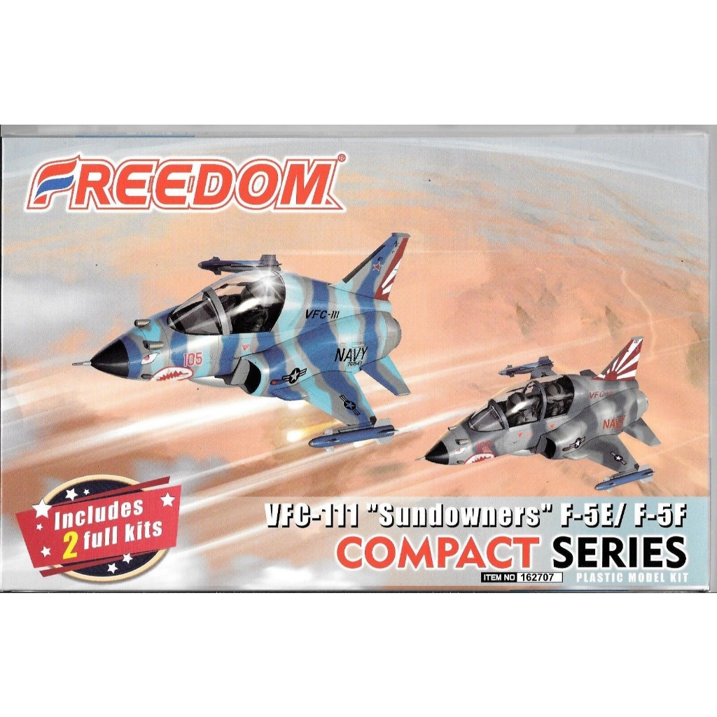 โมเดลประกอบ Freedom Model Kit FDM162707 F-5 Tiger II US Navy VFC 111 "Sundowners" F-5E & F-5F