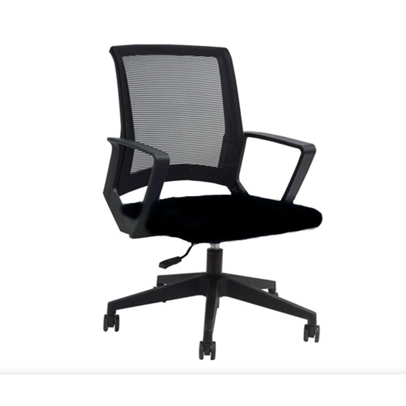 JS ใจสู้ - เก้าอี้ใจสู้ เก้าอี้สำนักงาน เก้าอี้ออฟฟิศ เก้าอี้ทำงานเบาะผ้าสีดำ รุ่น F123