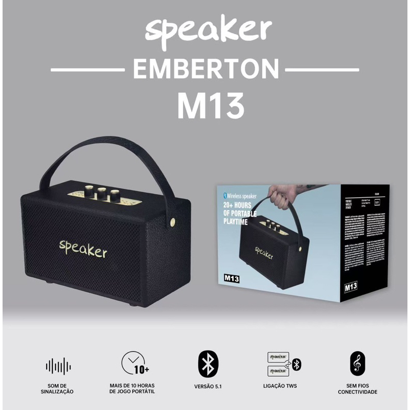 ลำโพงบลูทูธไร้สาย ขนาดพกพา รุ่น M13เสียงดี เบสแน่น 20W สามารถเชื่อมได้2ตัว พร้อมที่หิ้ว ดีไซน์สวย สินค้าพร้อมจัดส่ง