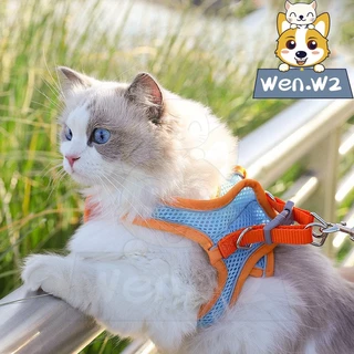 wen.W2 สายจูงแบบรัดอกสัตว์เลี้ยง แมว สุนัข เสื้อรัดอกแมวพร้อมสายจูง
