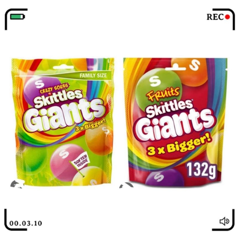 Giants 🇬🇧 Fruit skittles Giants 132g ลูกอมเคี้ยวหนึบ