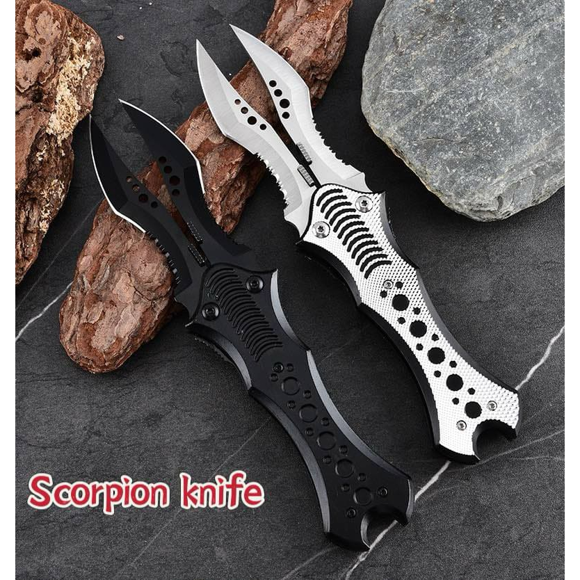 มีดพับ Scorpion Knife พกพาใช้งานเอนกประสงค์ เหมาะกับงานoutdoor มี2สี เดินป่าตั้งแค้มป์ ทำอาหารหั่นซอยเนื้อpub44 ตัดเชือก