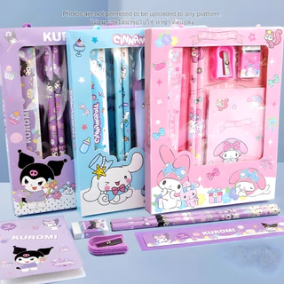 ชุดเครื่องเขียนน่ารัก เซ็ตเครื่องเขียนลายการ์ตูน ของขวัญเด็ก Sanrio อุปกรณ์การเรียน คุโรมิ ชินนาม่อน เมโลดี้