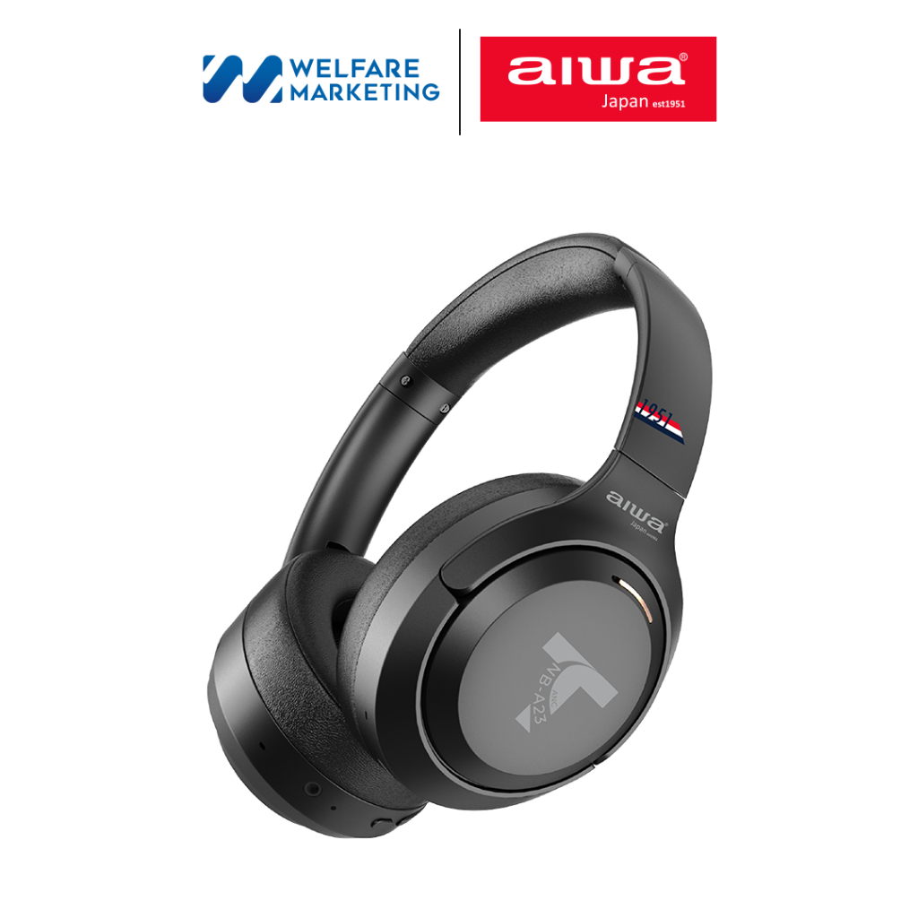 [ผ่อน 0%] AIWA NB-A23TANC Bluetooth Headphones หูฟังครอบหู น้ำหนักเบา กันน้ำระดับ IPX4 (ANC)