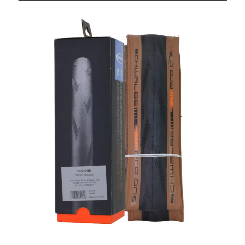 ยางนอก SCHWALBE Pro One Tubeless Easy 700c ขอบน้ำตาล ขอบพับ