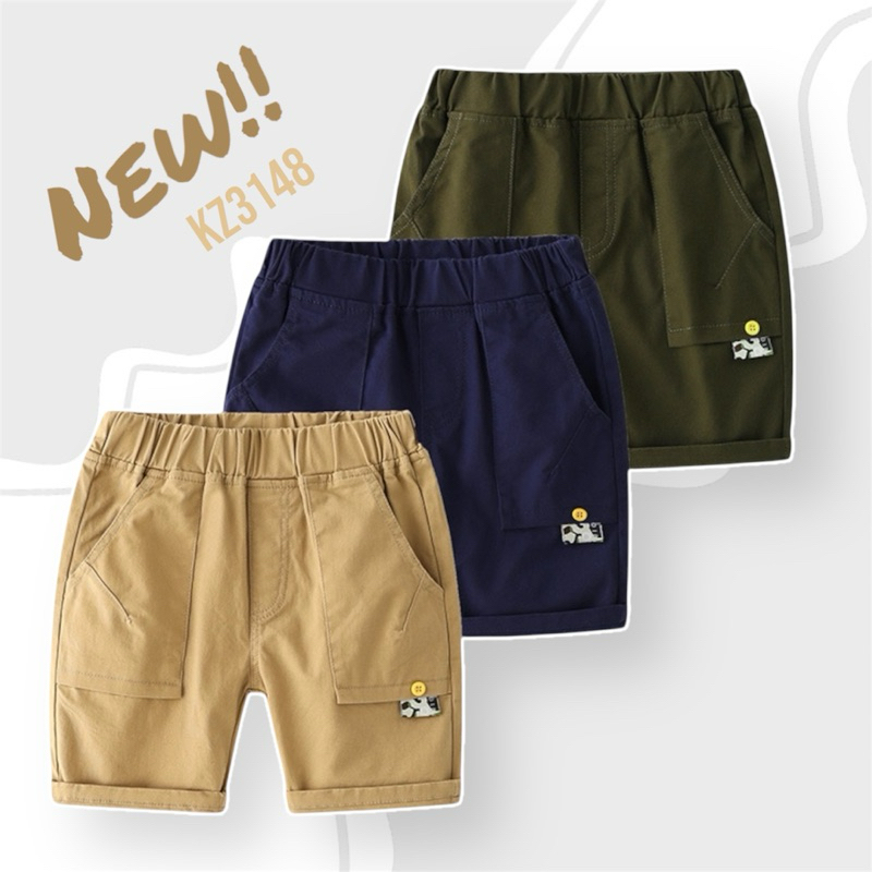 KZ3148 กางเกงเด็กขาสั้น ลำลอง เสื้อผ้าอินเทรนด์สำหรับเด็กผู้ชาย สินค้าพร้อมส่งในไทย